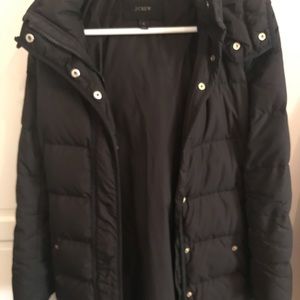 J Crew black down puffer coat